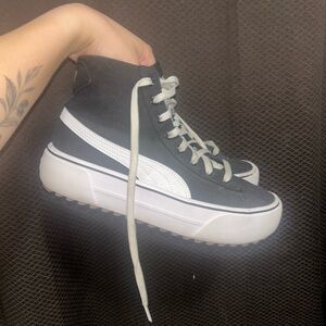PUMA High-Top Sneakers with White Stripe